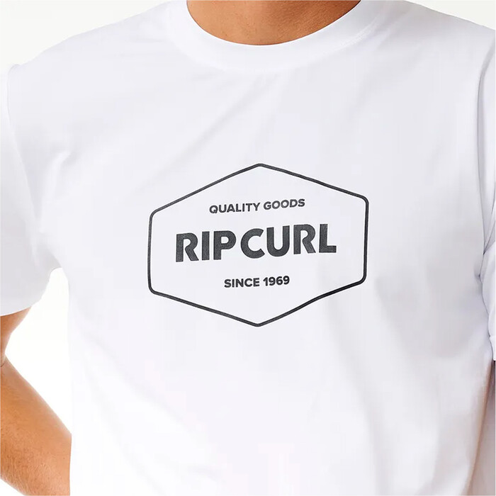 2024 Rip Curl Mnner Stapler UPF Kurzarm-Lycra-Weste 14UMRV - White